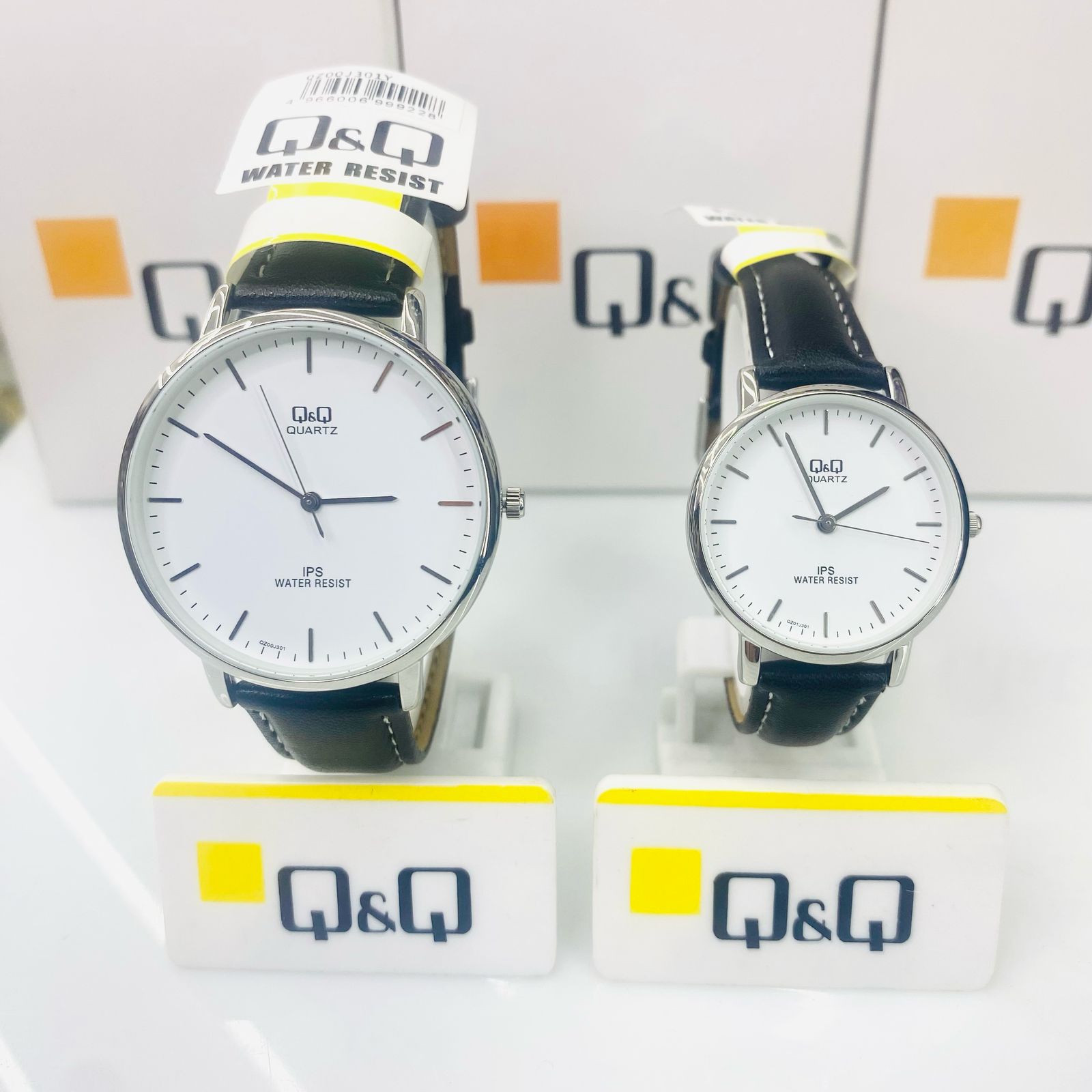 RELOJ Q&Q PAREJA EN CUERO ORIGINAL COLOR/FONDO